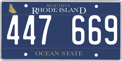 RI license plate 447669