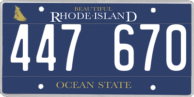 RI license plate 447670