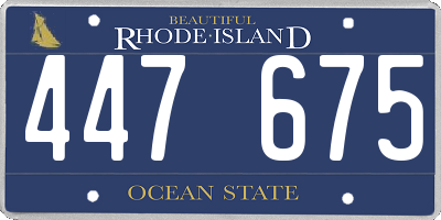 RI license plate 447675