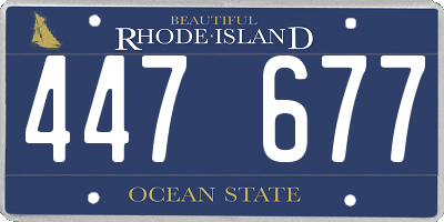 RI license plate 447677