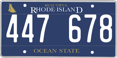 RI license plate 447678