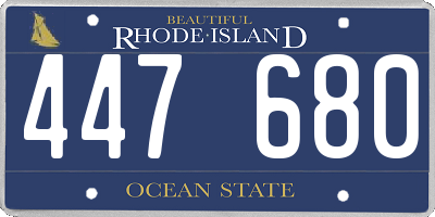 RI license plate 447680
