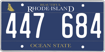 RI license plate 447684