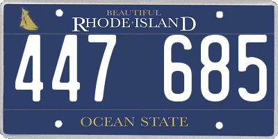 RI license plate 447685