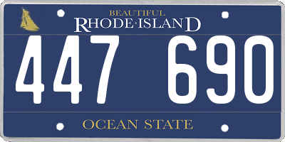 RI license plate 447690
