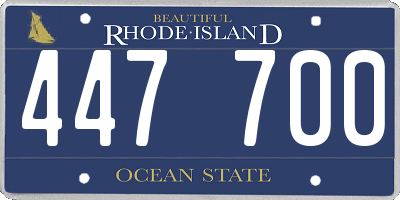 RI license plate 447700