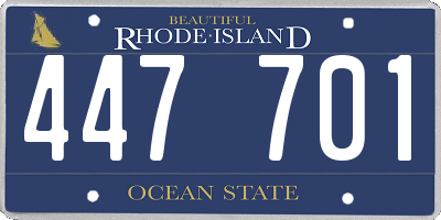 RI license plate 447701