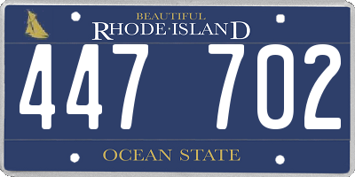 RI license plate 447702
