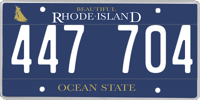 RI license plate 447704
