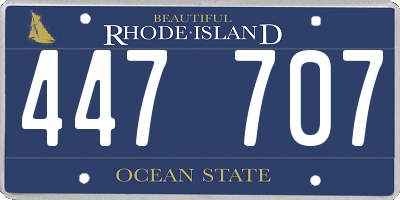 RI license plate 447707