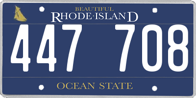 RI license plate 447708