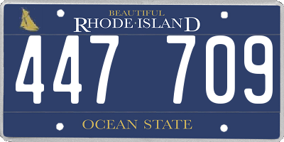 RI license plate 447709
