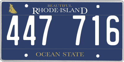 RI license plate 447716
