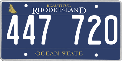 RI license plate 447720