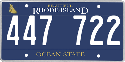 RI license plate 447722