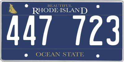 RI license plate 447723