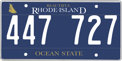 RI license plate 447727