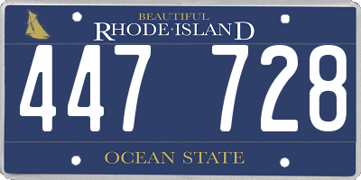 RI license plate 447728