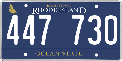 RI license plate 447730