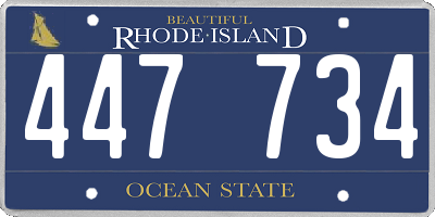 RI license plate 447734