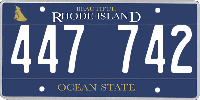 RI license plate 447742