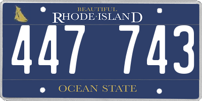 RI license plate 447743