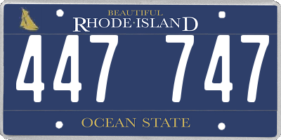 RI license plate 447747