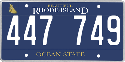 RI license plate 447749