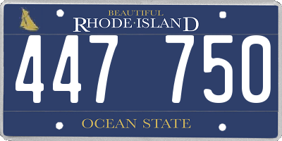 RI license plate 447750