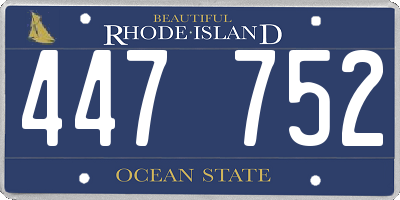 RI license plate 447752