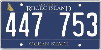 RI license plate 447753