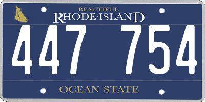 RI license plate 447754