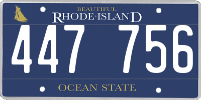 RI license plate 447756
