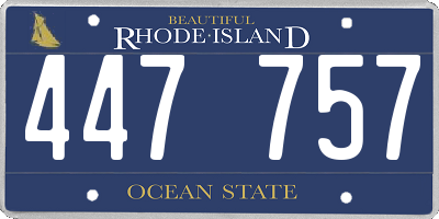 RI license plate 447757