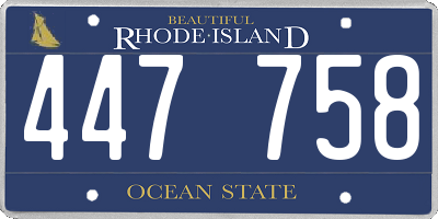 RI license plate 447758