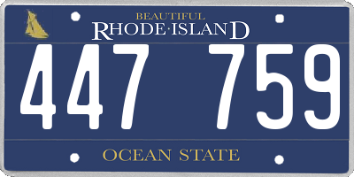 RI license plate 447759