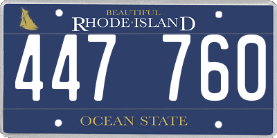 RI license plate 447760