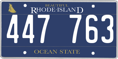 RI license plate 447763