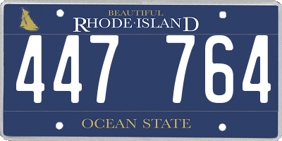RI license plate 447764