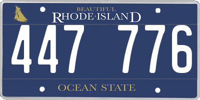 RI license plate 447776