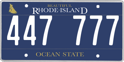 RI license plate 447777