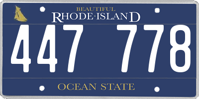 RI license plate 447778