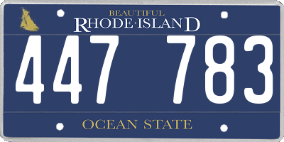 RI license plate 447783