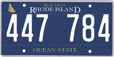 RI license plate 447784