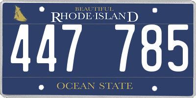 RI license plate 447785