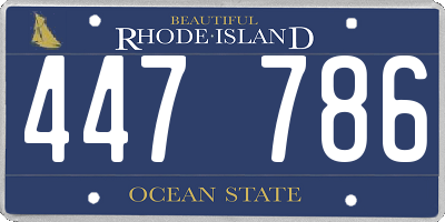RI license plate 447786