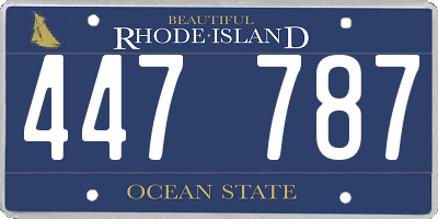 RI license plate 447787