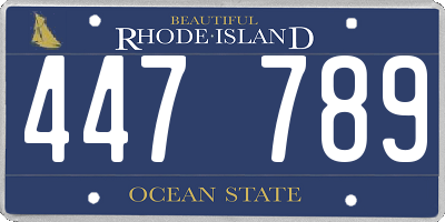 RI license plate 447789
