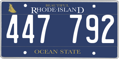 RI license plate 447792