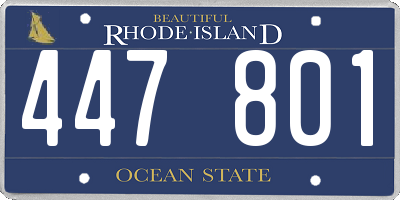 RI license plate 447801